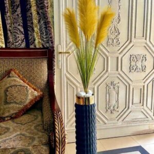 The Aurelia Mustard & Textured Gold Floor Vase