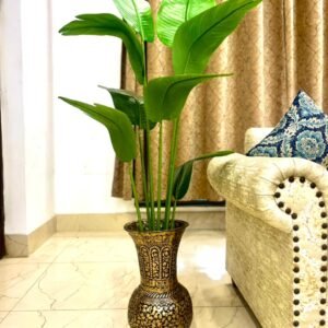 Bird of Paradise plant with fiber antique planter 5.5 feet