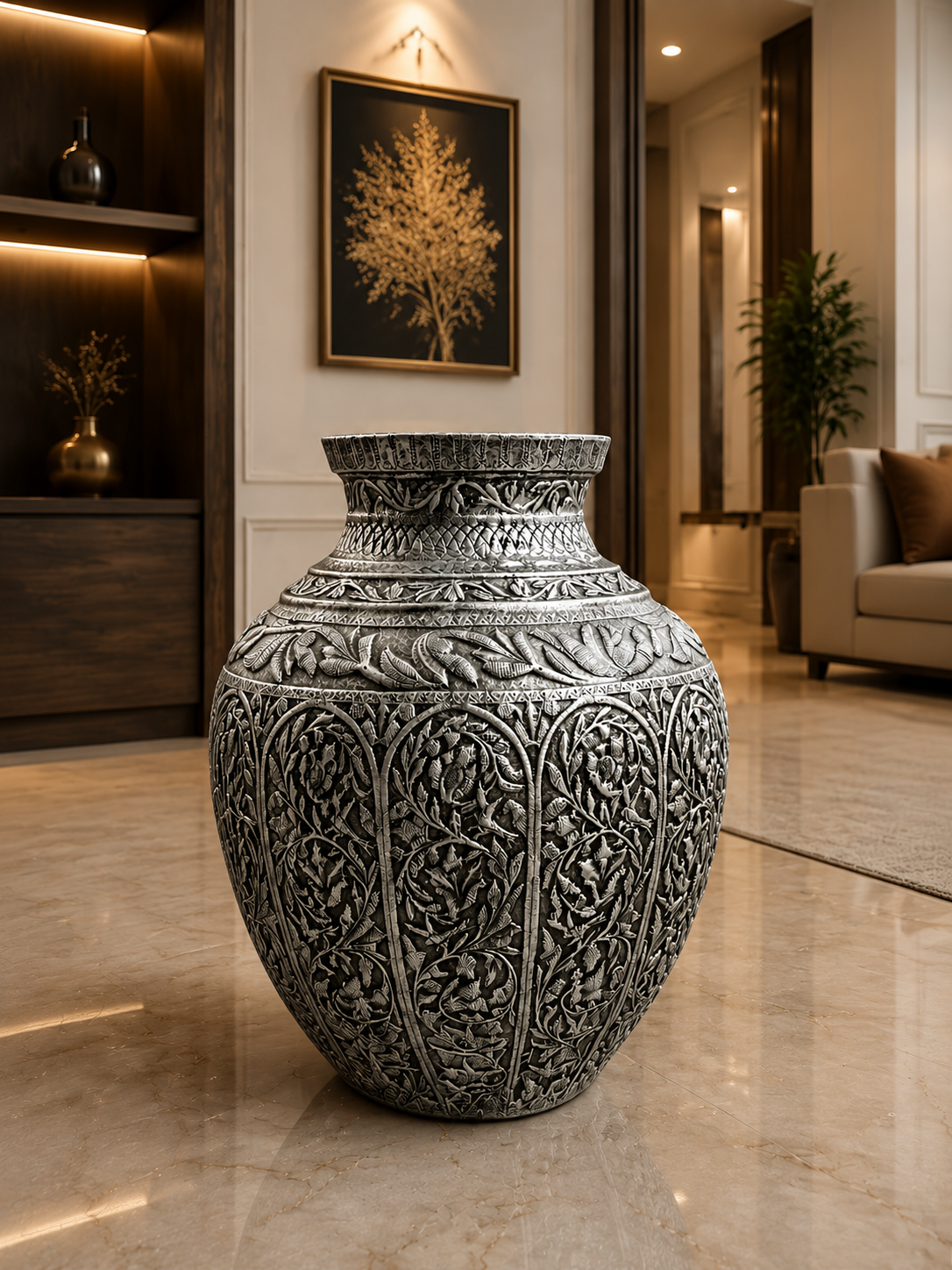 Ornate Silver Vintage Vase