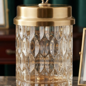 Golden Stag Decorative Jar