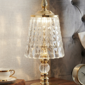 LuxeGlow Crystal Bedside Lamp