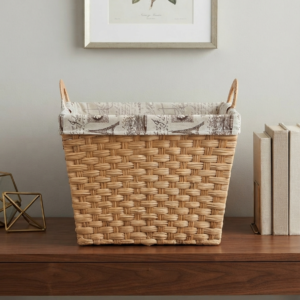 Woven Fabric-Lined Storage Basket