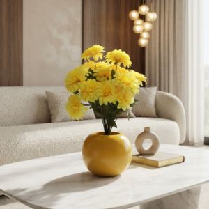 Sunny Yellow Chrysanthemum Pot