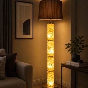 Golden Amber Glow Floor Lamp