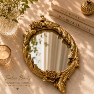 Royal Vintage Gold Ornate Mirror Tray