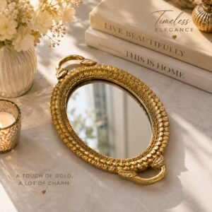Imperial Gold Oval Mirror Tray