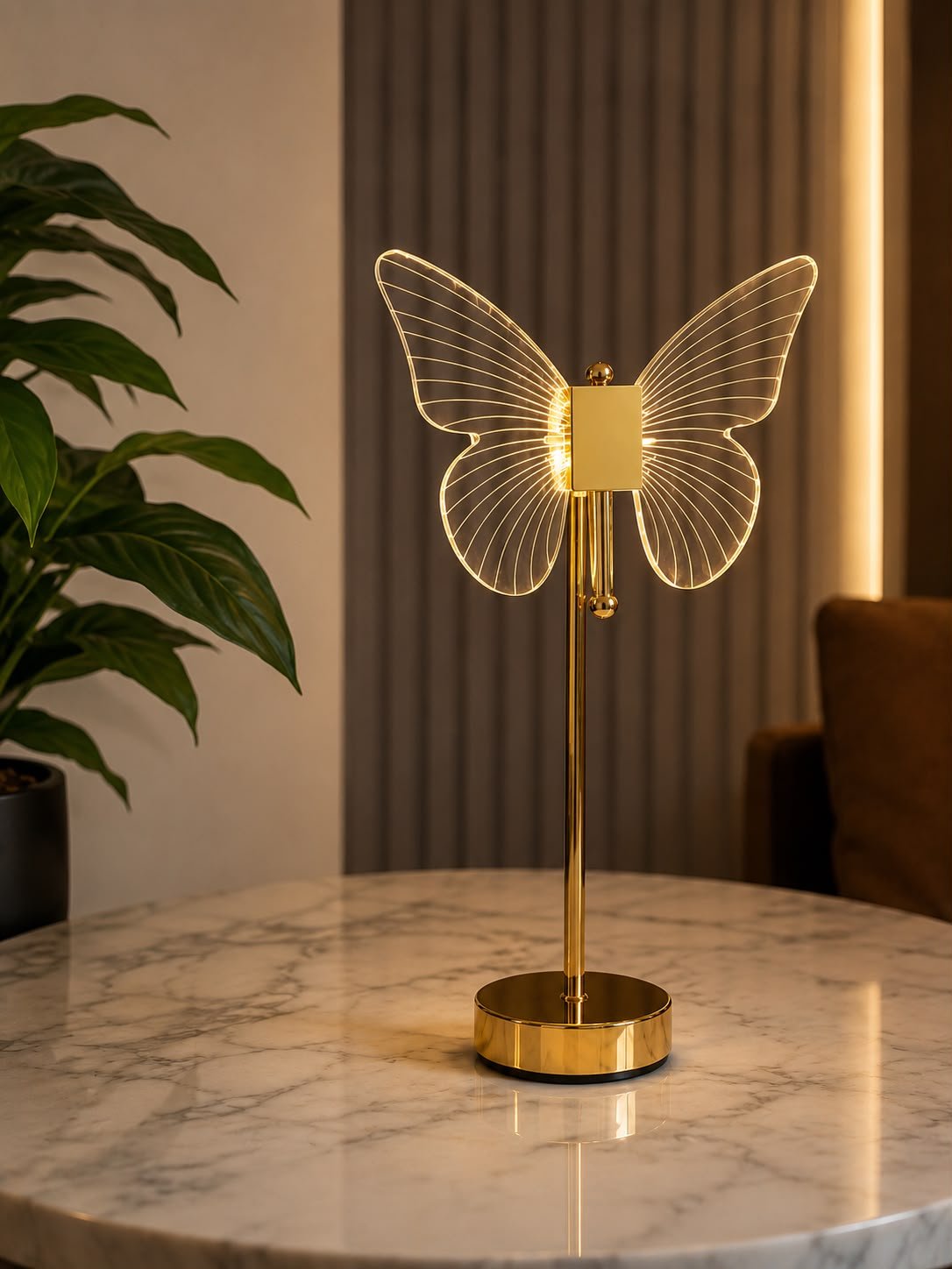 Golden Butterfly Accent Lamp