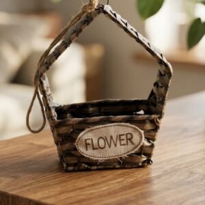 Rustic Woven Storage Basket with