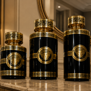 Royal Black & Gold Decorative Jar Set