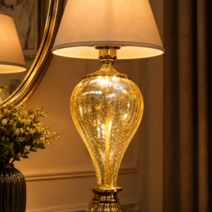 Golden Glow Glass Table Lamp