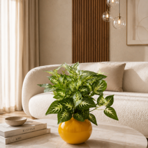Golden Harmony Green Leaf Vase Arrangement