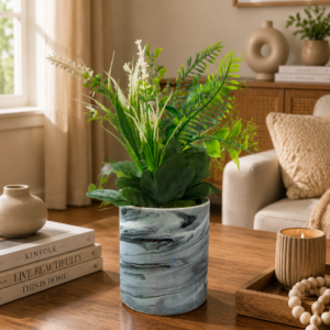 Warm Living Room Plant Styling