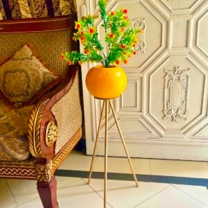 Golden Bloom Tripod Planter