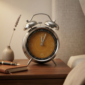 Vintage Mustard Twin-Bell Alarm Clock