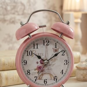 Paris Vintage Pink Alarm Clock
