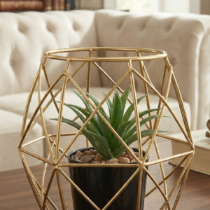 Golden Birdcage Planter Decor