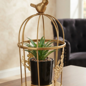 Geometric Gold Wire Planter Holder
