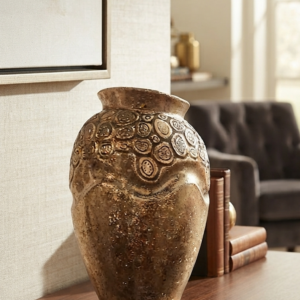 Textured Antique Bronze Decorative Vase
