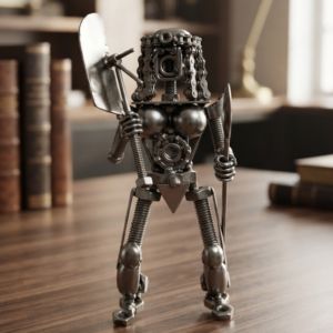 Recycled Metal Warrior Figurine