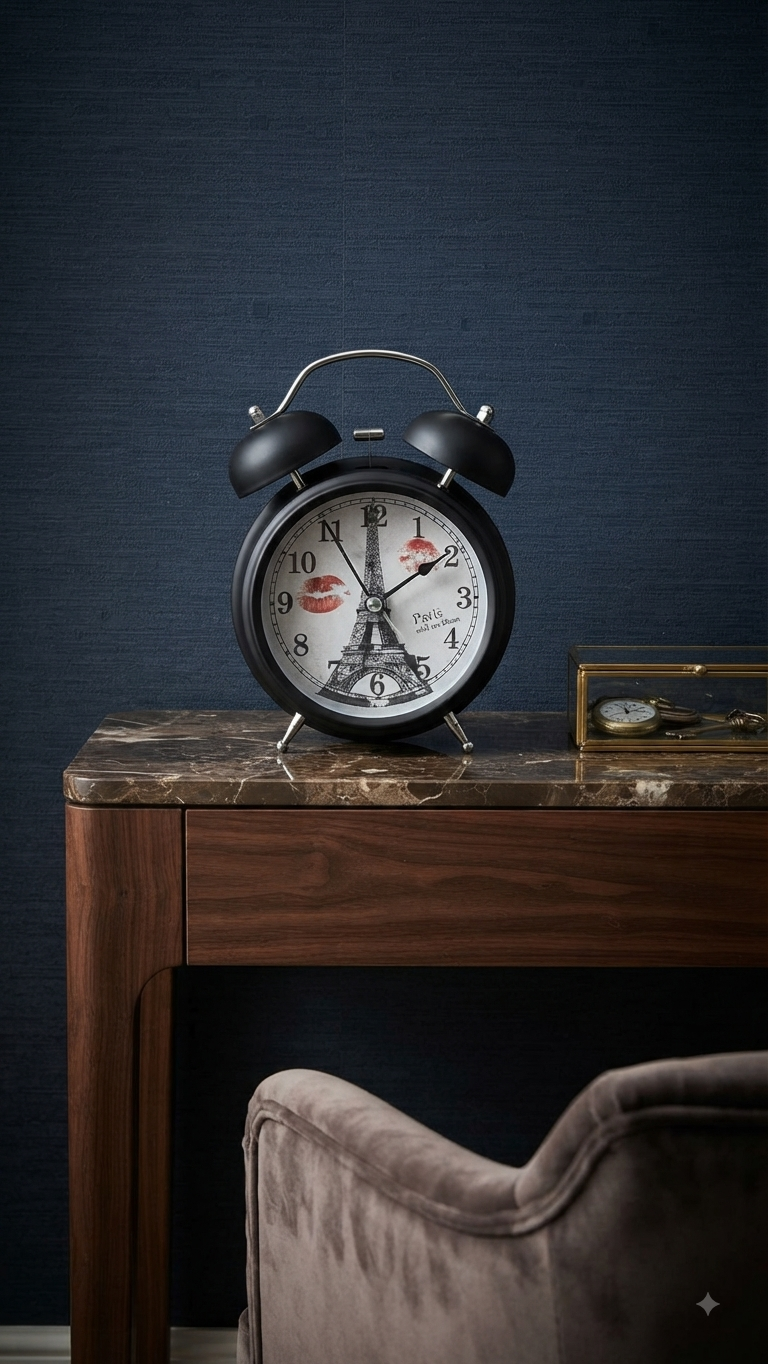 Paris Eiffel Tower Twin Bell Clock