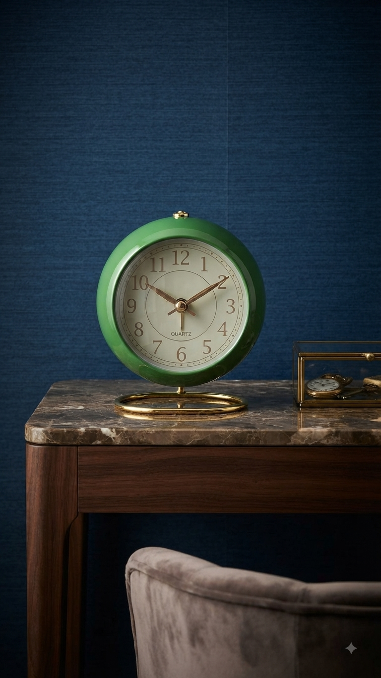 Modern Green Table Clock