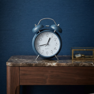 Classic Blue Twin Bell Clock
