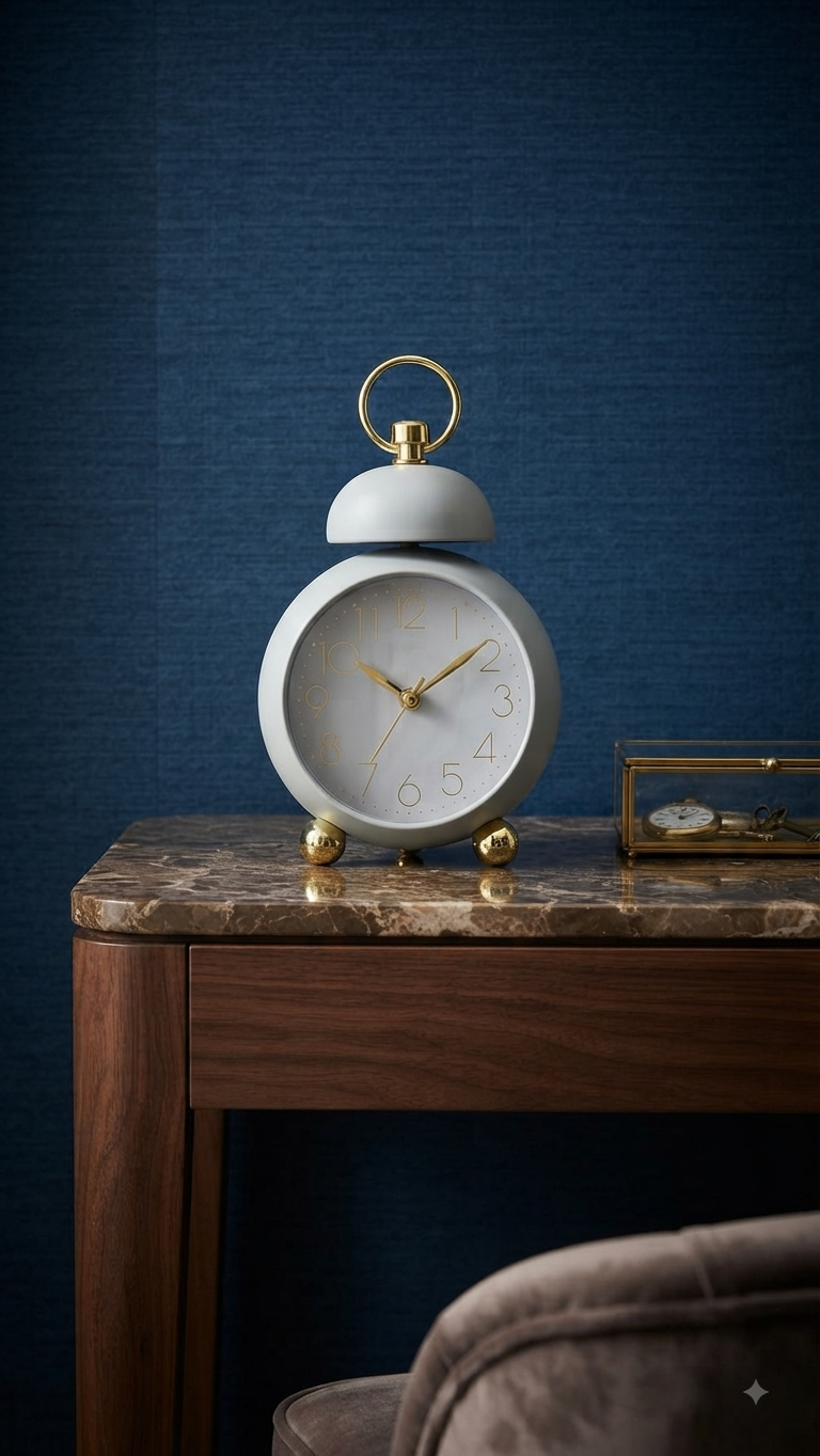 Retro Twin Bell Desk Clock