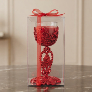 Red Decorative Chalice Candle Holder in Gift Box