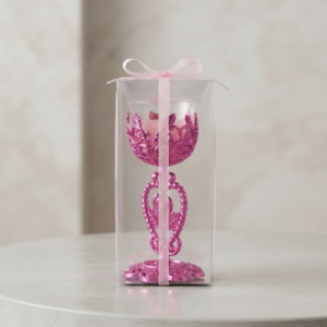 Pink Decorative Chalice Candle Holder in Gift Box