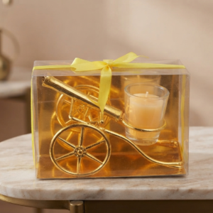 Golden Cannon Tealight Candle Holder Set