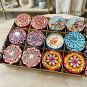 Bohemian Mandala Scented Tin Candle Box Set