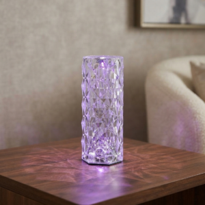 Crystal Faceted Purple Accent Lamp