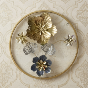 Golden Floral Metal Wall Art
