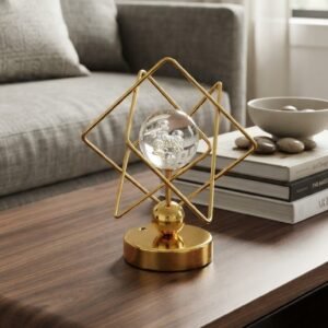 Gold Geometric Crystal Ball Table Decor