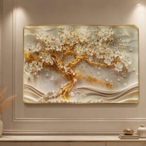 Golden Blossom Tree 3D Wall Art