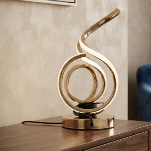Modern Golden Swirl LED Accent Lamp