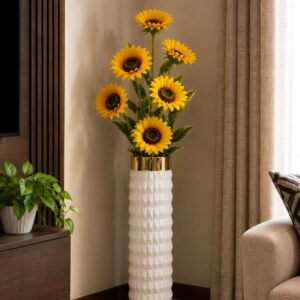 Sunny Bloom Textured Floor Vase Arrangement