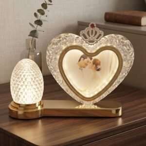 Crystal Heart LED Photo Frame with Accent Light