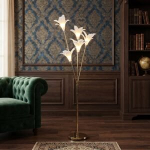 Golden Calla Lily Floral LED Floor Lamp
