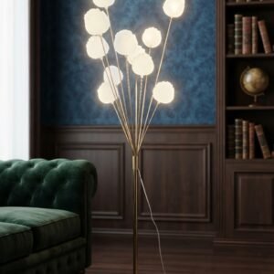 Golden Floral Branch LED Floor Lamp