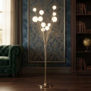 Golden Multi-Globe LED Floor Lamp