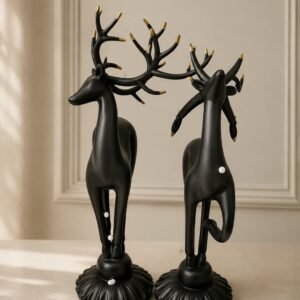 Antler Standing Deer Figurine Set (2-Piece)