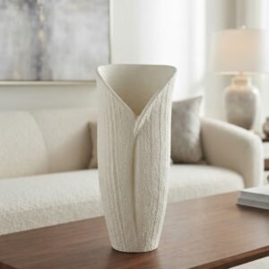 Sculpted Calla Lily Textured Floor Vase