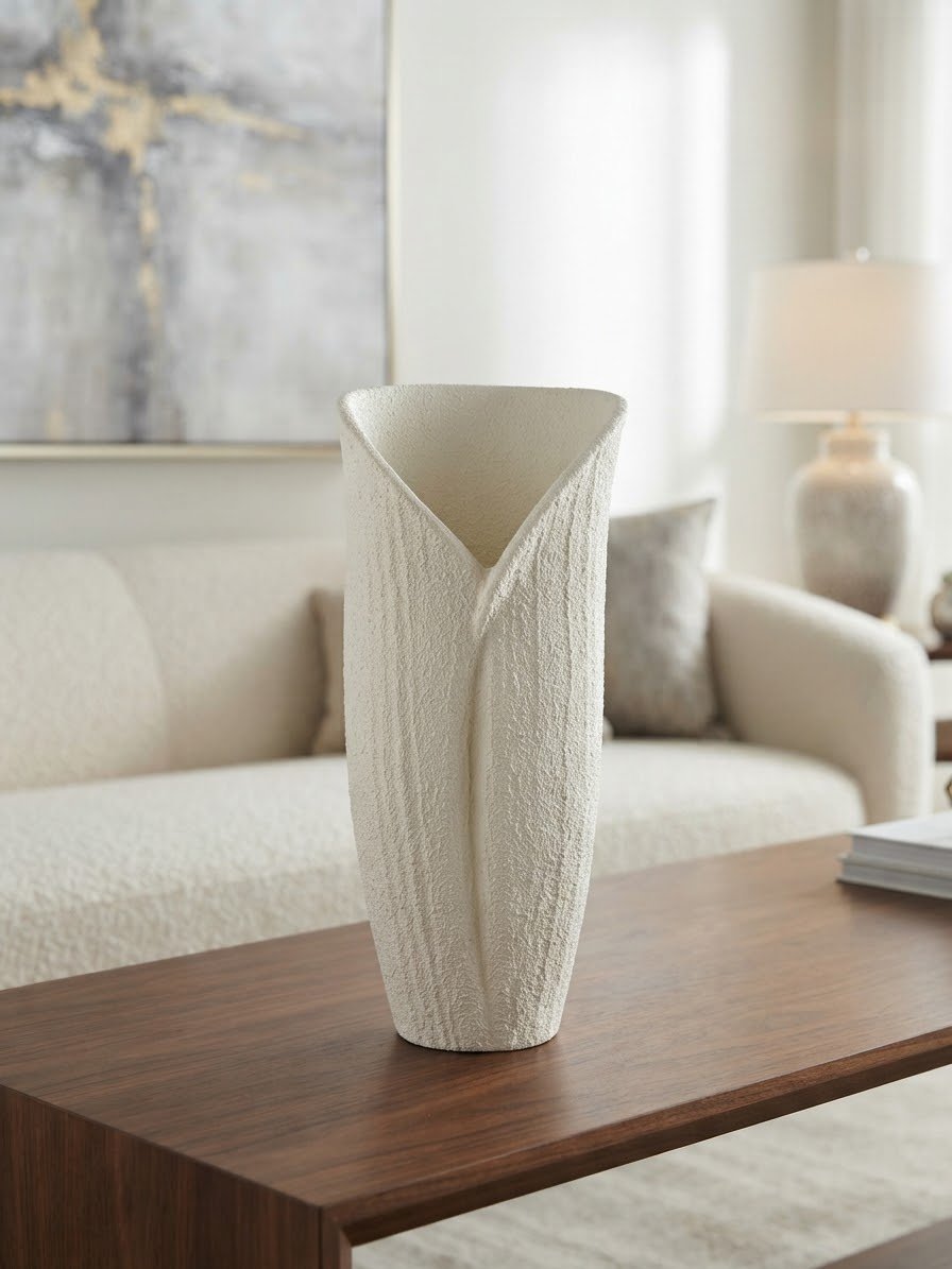 Sculpted Calla Lily Textured Floor Vase