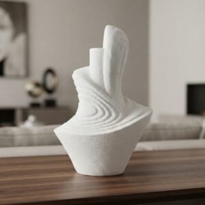 Minimalist White Abstract Art Sculpture Vase