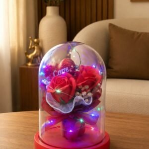 Heart Bouquet Glass Dome