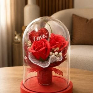 Glitter Heart Glass Dome