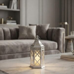 Elegant Silver LED Decorative Lantern