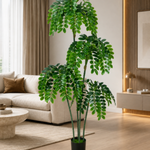Artificial Multi-Tiered Green Leaf Plant