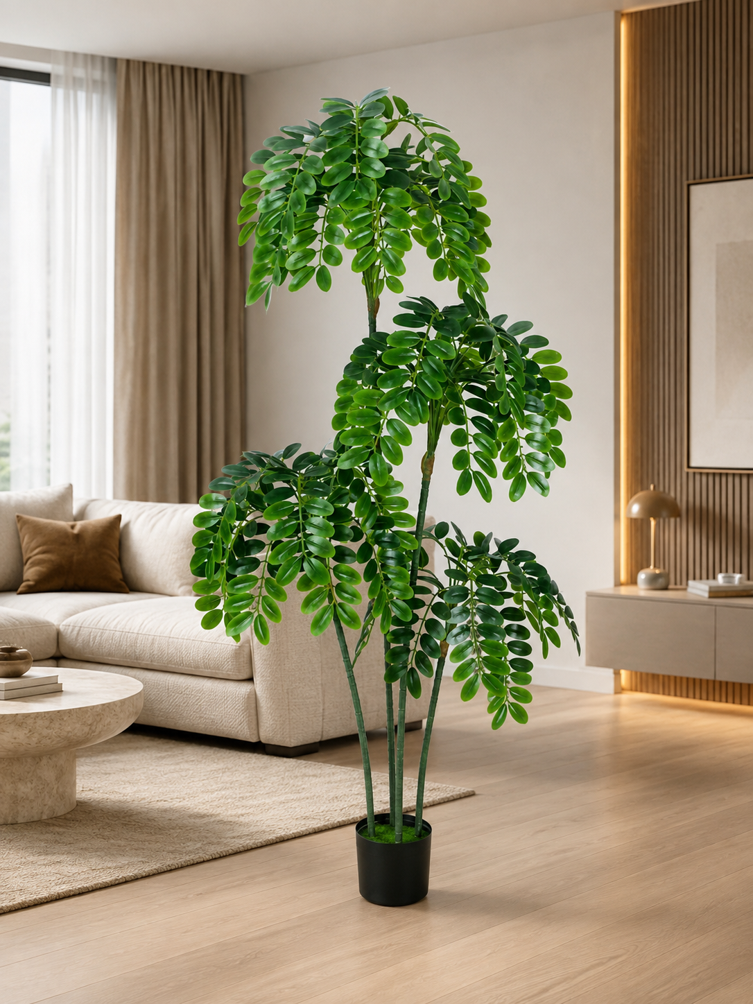 Artificial Multi-Tiered Green Leaf Plant